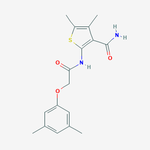 molecular formula C17H20N2O3S B320017 2-{[(3,5-Dimethylphenoxy)acetyl]amino}-4,5-dimethyl-3-thiophenecarboxamide 