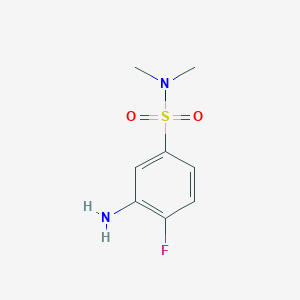 molecular formula C8H11FN2O2S B3200193 3-氨基-4-氟-N,N-二甲基苯-1-磺酰胺 CAS No. 1017448-64-4