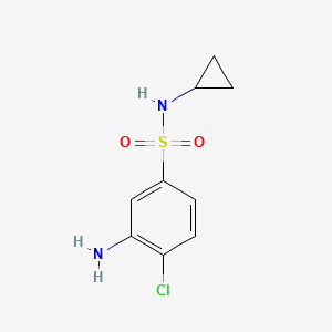 molecular formula C9H11ClN2O2S B3200199 3-amino-4-chloro-N-cyclopropylbenzene-1-sulfonamide CAS No. 1017458-09-1