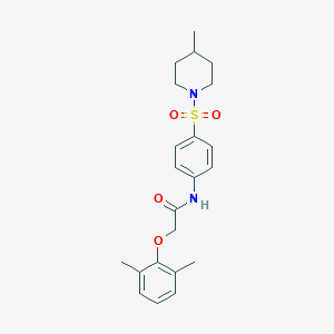 molecular formula C22H28N2O4S B320028 2-(2,6-dimethylphenoxy)-N-{4-[(4-methyl-1-piperidinyl)sulfonyl]phenyl}acetamide 