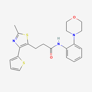 molecular formula C21H23N3O2S2 B3200302 3-(2-methyl-4-(thiophen-2-yl)thiazol-5-yl)-N-(2-morpholinophenyl)propanamide CAS No. 1017662-43-9