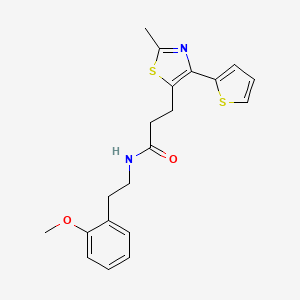 molecular formula C20H22N2O2S2 B3200303 N-(2-methoxyphenethyl)-3-(2-methyl-4-(thiophen-2-yl)thiazol-5-yl)propanamide CAS No. 1017662-45-1