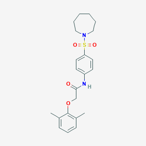 molecular formula C22H28N2O4S B320031 N-[4-(1-azepanylsulfonyl)phenyl]-2-(2,6-dimethylphenoxy)acetamide 