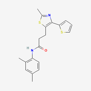 molecular formula C19H20N2OS2 B3200312 N-(2,4-dimethylphenyl)-3-(2-methyl-4-(thiophen-2-yl)thiazol-5-yl)propanamide CAS No. 1017662-91-7