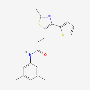 molecular formula C19H20N2OS2 B3200319 N-(3,5-dimethylphenyl)-3-(2-methyl-4-(thiophen-2-yl)thiazol-5-yl)propanamide CAS No. 1017662-99-5