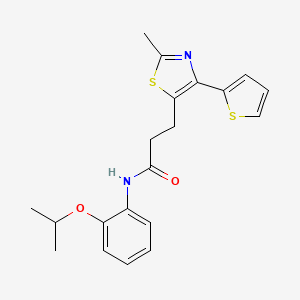 molecular formula C20H22N2O2S2 B3200361 3-[2-methyl-4-(thiophen-2-yl)-1,3-thiazol-5-yl]-N-[2-(propan-2-yloxy)phenyl]propanamide CAS No. 1017663-32-9
