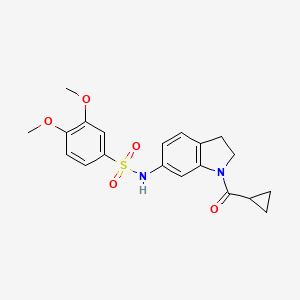 molecular formula C20H22N2O5S B3200365 N-[1-(cyclopropylcarbonyl)-2,3-dihydro-1H-indol-6-yl]-3,4-dimethoxybenzenesulfonamide CAS No. 1017665-27-8