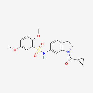 molecular formula C20H22N2O5S B3200368 N-(1-(cyclopropanecarbonyl)indolin-6-yl)-2,5-dimethoxybenzenesulfonamide CAS No. 1017665-29-0