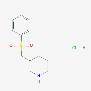 molecular formula C12H18ClNO2S B3200373 3-[(Phenylsulfonyl)methyl]piperidine hydrochloride CAS No. 101768-74-5