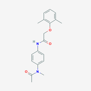 molecular formula C19H22N2O3 B320038 N-{4-[acetyl(methyl)amino]phenyl}-2-(2,6-dimethylphenoxy)acetamide 