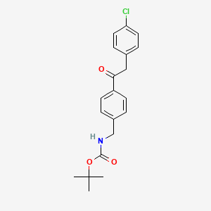 molecular formula C20H22ClNO3 B3200414 Tert-butyl 4-(2-(4-chlorophenyl)acetyl)benzylcarbamate CAS No. 1017781-59-7