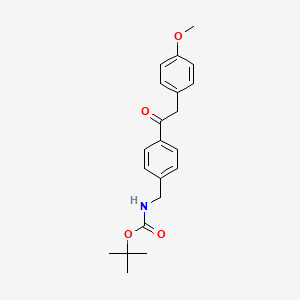 molecular formula C21H25NO4 B3200440 tert-Butyl 4-(2-(4-methoxyphenyl)acetyl)benzylcarbamate CAS No. 1017781-83-7