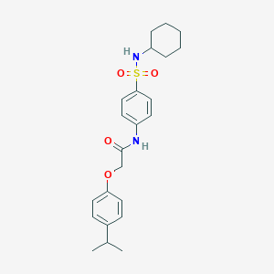 molecular formula C23H30N2O4S B320046 N-{4-[(cyclohexylamino)sulfonyl]phenyl}-2-(4-isopropylphenoxy)acetamide 