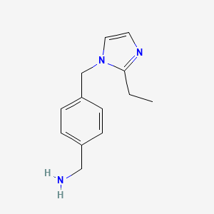 molecular formula C13H17N3 B3200481 {4-[(2-Ethylimidazolyl)methyl]phenyl}methylamine CAS No. 1018053-76-3