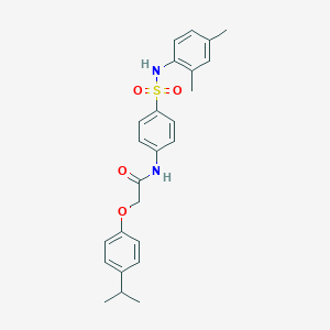 molecular formula C25H28N2O4S B320049 N-{4-[(2,4-dimethylanilino)sulfonyl]phenyl}-2-(4-isopropylphenoxy)acetamide 