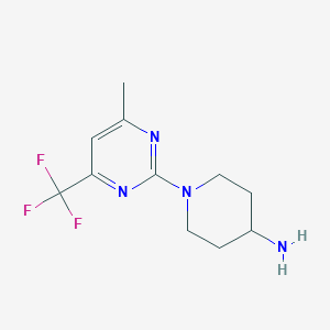 molecular formula C11H15F3N4 B3200494 1-(4-Methyl-6-(trifluoromethyl)pyrimidin-2-yl)piperidin-4-amine CAS No. 1018125-35-3