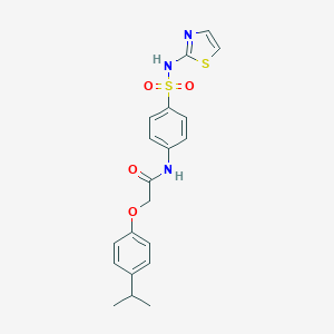 molecular formula C20H21N3O4S2 B320050 2-(4-isopropylphenoxy)-N-{4-[(1,3-thiazol-2-ylamino)sulfonyl]phenyl}acetamide 