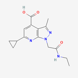 6-Cyclopropyl-1-(2-(ethylamino)-2-oxoethyl)-3-methyl-1H-pyrazolo[3,4-b]pyridine-4-carboxylic acid