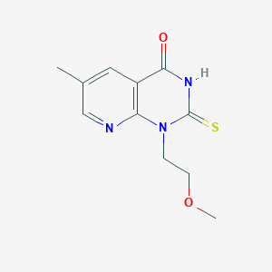 molecular formula C11H13N3O2S B3200505 2-Mercapto-1-(2-methoxyethyl)-6-methylpyrido[2,3-d]pyrimidin-4(1H)-one CAS No. 1018142-68-1