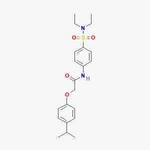 molecular formula C21H28N2O4S B320051 N-{4-[(diethylamino)sulfonyl]phenyl}-2-(4-isopropylphenoxy)acetamide 