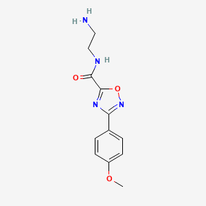 molecular formula C12H14N4O3 B3200513 N-(2-aminoethyl)-3-(4-methoxyphenyl)-1,2,4-oxadiazole-5-carboxamide CAS No. 1018143-45-7