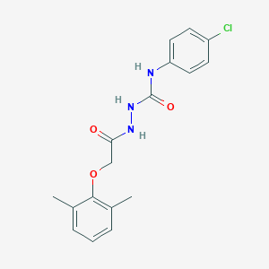 molecular formula C17H18ClN3O3 B320058 N-(4-chlorophenyl)-2-[(2,6-dimethylphenoxy)acetyl]hydrazinecarboxamide 