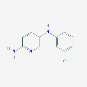 molecular formula C11H10ClN3 B3200582 N5-(3-chlorophenyl)pyridine-2,5-diamine CAS No. 1018503-96-2