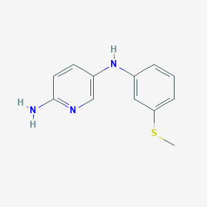 molecular formula C12H13N3S B3200583 N5-[3-(methylsulfanyl)phenyl]pyridine-2,5-diamine CAS No. 1018523-30-2