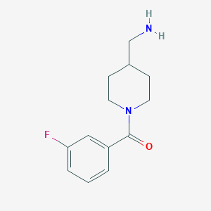 molecular formula C13H17FN2O B3200589 (4-(Aminomethyl)piperidin-1-yl)(3-fluorophenyl)methanone CAS No. 1018555-41-3