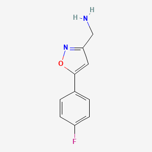molecular formula C10H9FN2O B3200614 (5-(4-Fluorophenyl)isoxazol-3-yl)methanamine CAS No. 1018604-92-6