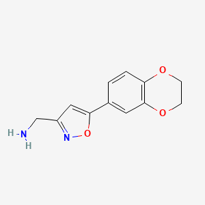 [5-(2,3-Dihydro-1,4-benzodioxin-6-yl)-1,2-oxazol-3-yl]methanamine