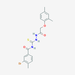 molecular formula C19H20BrN3O3S B320062 3-bromo-N-({2-[(2,4-dimethylphenoxy)acetyl]hydrazino}carbothioyl)-4-methylbenzamide 