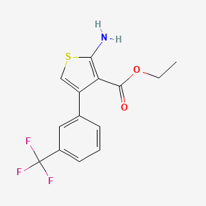 molecular formula C14H12F3NO2S B3200646 Ethyl 2-amino-4-(3-(trifluoromethyl)phenyl)thiophene-3-carboxylate CAS No. 1018830-98-2