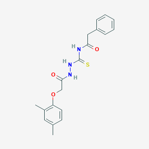 molecular formula C19H21N3O3S B320065 N-({2-[(2,4-dimethylphenoxy)acetyl]hydrazino}carbothioyl)-2-phenylacetamide 