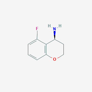 molecular formula C9H10FNO B3200656 2H-1-Benzopyran-4-amine, 5-fluoro-3,4-dihydro-, (4S)- CAS No. 1018978-84-1