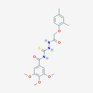 molecular formula C21H25N3O6S B320067 N-({2-[(2,4-dimethylphenoxy)acetyl]hydrazino}carbothioyl)-3,4,5-trimethoxybenzamide 