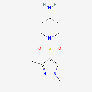 molecular formula C10H18N4O2S B3200678 1-((1,3-Dimethyl-1H-pyrazol-4-yl)sulfonyl)piperidin-4-amine CAS No. 1019006-22-4