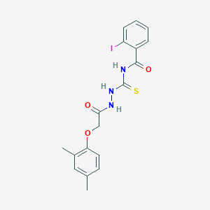 N-({2-[(2,4-dimethylphenoxy)acetyl]hydrazino}carbothioyl)-2-iodobenzamide