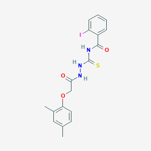 molecular formula C18H18IN3O3S B320069 N-({2-[(2,4-dimethylphenoxy)acetyl]hydrazino}carbothioyl)-2-iodobenzamide 