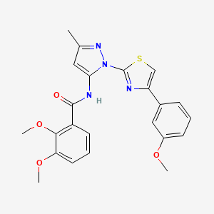 molecular formula C23H22N4O4S B3200695 2,3-dimethoxy-N-(1-(4-(3-methoxyphenyl)thiazol-2-yl)-3-methyl-1H-pyrazol-5-yl)benzamide CAS No. 1019095-12-5