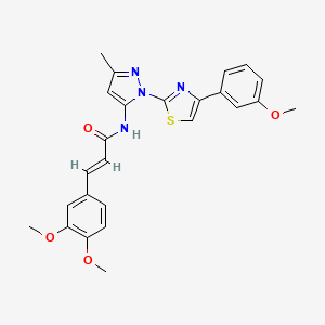 (2E)-3-(3,4-dimethoxyphenyl)-N-{1-[4-(3-methoxyphenyl)-1,3-thiazol-2-yl]-3-methyl-1H-pyrazol-5-yl}prop-2-enamide