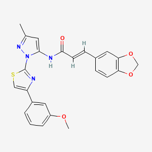 (2E)-3-(2H-1,3-benzodioxol-5-yl)-N-{1-[4-(3-methoxyphenyl)-1,3-thiazol-2-yl]-3-methyl-1H-pyrazol-5-yl}prop-2-enamide