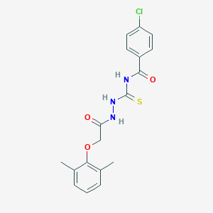molecular formula C18H18ClN3O3S B320072 4-chloro-N-({2-[(2,6-dimethylphenoxy)acetyl]hydrazino}carbothioyl)benzamide 