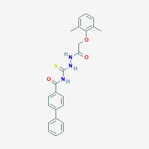 molecular formula C24H23N3O3S B320074 N-({2-[(2,6-dimethylphenoxy)acetyl]hydrazinyl}carbonothioyl)biphenyl-4-carboxamide 