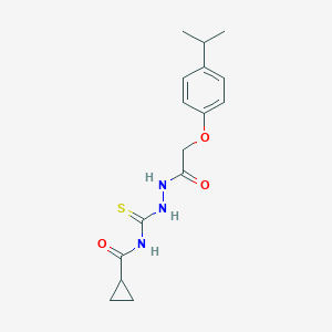 molecular formula C16H21N3O3S B320075 N-({2-[(4-isopropylphenoxy)acetyl]hydrazino}carbothioyl)cyclopropanecarboxamide 