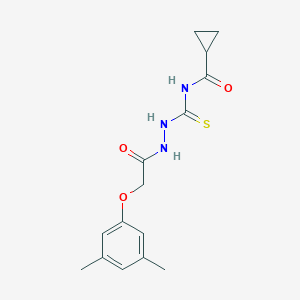 molecular formula C15H19N3O3S B320076 N-({2-[(3,5-dimethylphenoxy)acetyl]hydrazino}carbothioyl)cyclopropanecarboxamide 