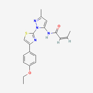 molecular formula C19H20N4O2S B3200763 (Z)-N-(1-(4-(4-ethoxyphenyl)thiazol-2-yl)-3-methyl-1H-pyrazol-5-yl)but-2-enamide CAS No. 1019095-56-7