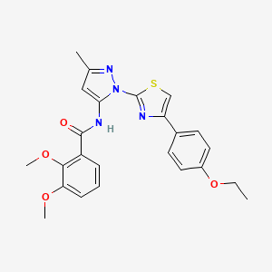 molecular formula C24H24N4O4S B3200776 N-(1-(4-(4-ethoxyphenyl)thiazol-2-yl)-3-methyl-1H-pyrazol-5-yl)-2,3-dimethoxybenzamide CAS No. 1019095-60-3