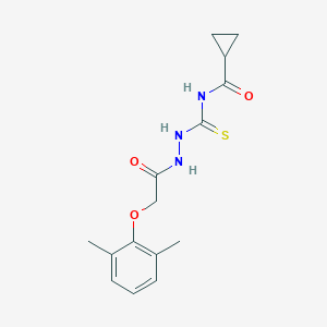 molecular formula C15H19N3O3S B320079 N-({2-[(2,6-dimethylphenoxy)acetyl]hydrazino}carbothioyl)cyclopropanecarboxamide 