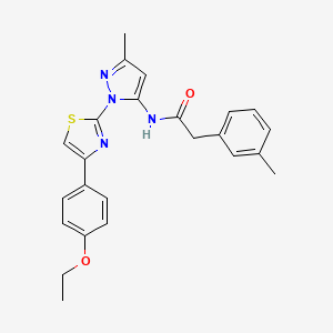 B3200802 N-(1-(4-(4-ethoxyphenyl)thiazol-2-yl)-3-methyl-1H-pyrazol-5-yl)-2-(m-tolyl)acetamide CAS No. 1019095-73-8